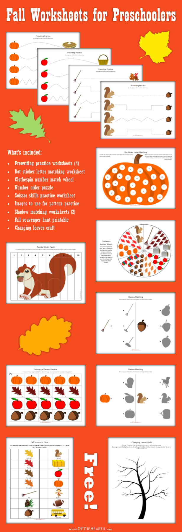 Fall Worksheets for Preschoolers