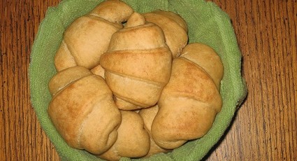 Honey Wheat Butterhorns on table