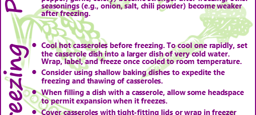 Tips for Freezing Casseroles
